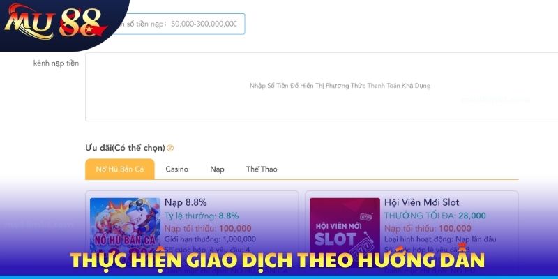 Nạp Tiền MU88 Cực Nhanh Trong 1 Phút, Tiền Về Tài Khoản Tức Thì - SLOTVERO